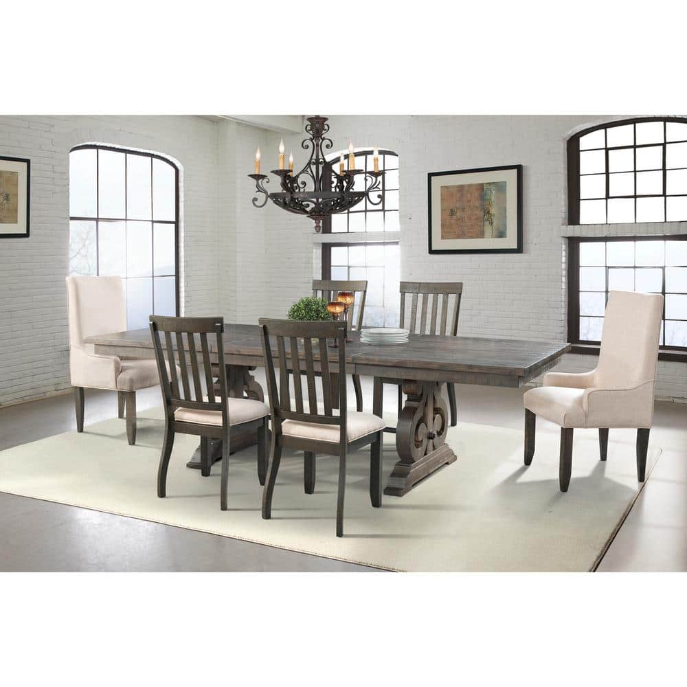 Stanford Transitional Dark Ash Wood Extendable Dining Table