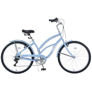 Light Blue Garden & Outdoor 26 in. 7-Speed Beach Cruiser Adult Bike