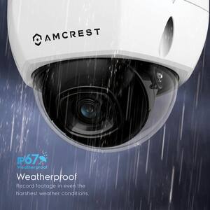4K UltraHD 8MP Wired Outdoor Dome POE IP Surveillance Camera, 98ft Night Vision, IP67 Weatherpoof, IK10 Vandal Resistant