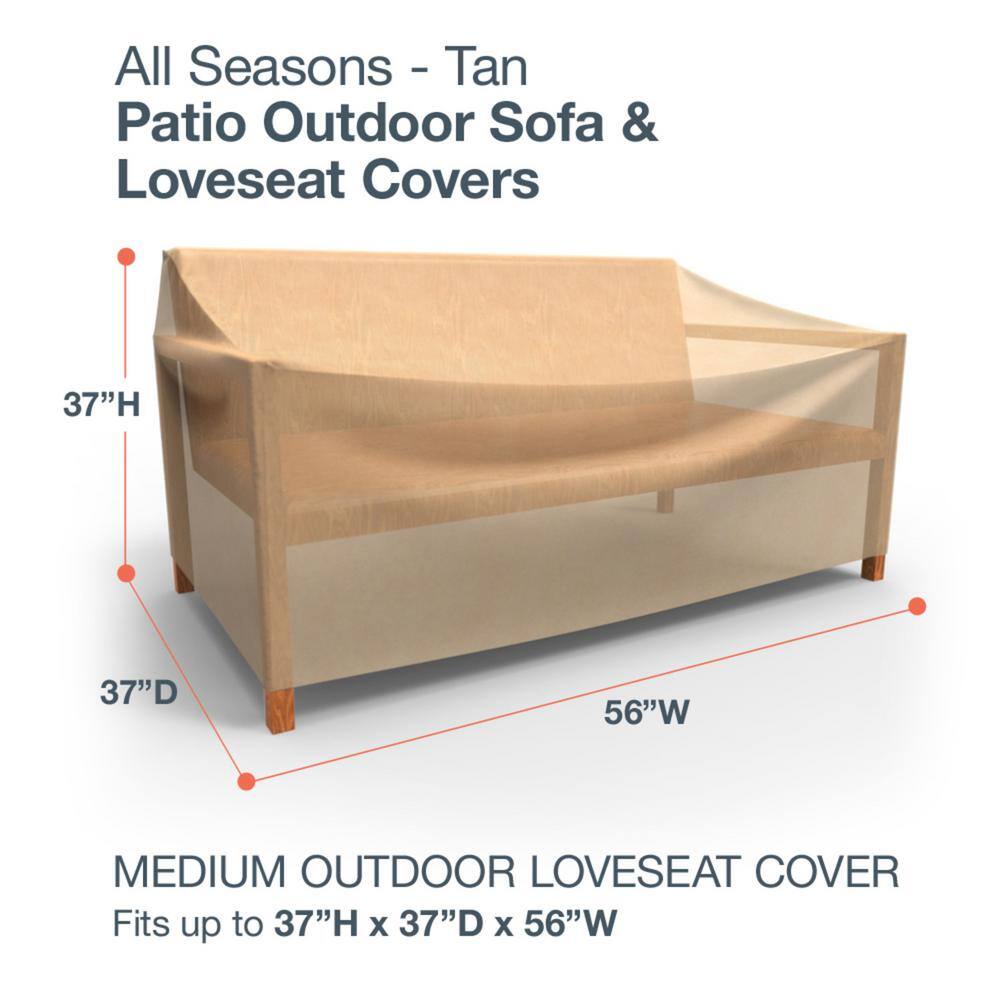 Medium Beige Waterproof UV-Resistant Patio Loveseat Cover