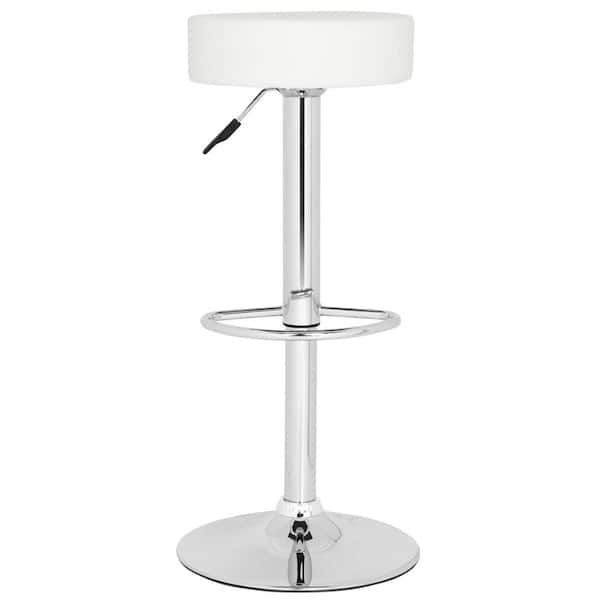 SAFAVIEH Jude Adjustable Height Chrome Swivel Cushioned Bar Stool