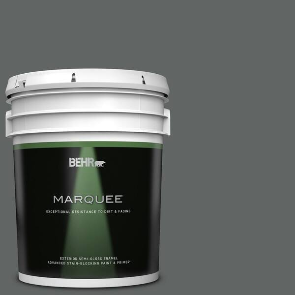 BEHR MARQUEE 5 gal. #BXC-41 Charcoal Semi-Gloss Enamel Exterior Paint & Primer