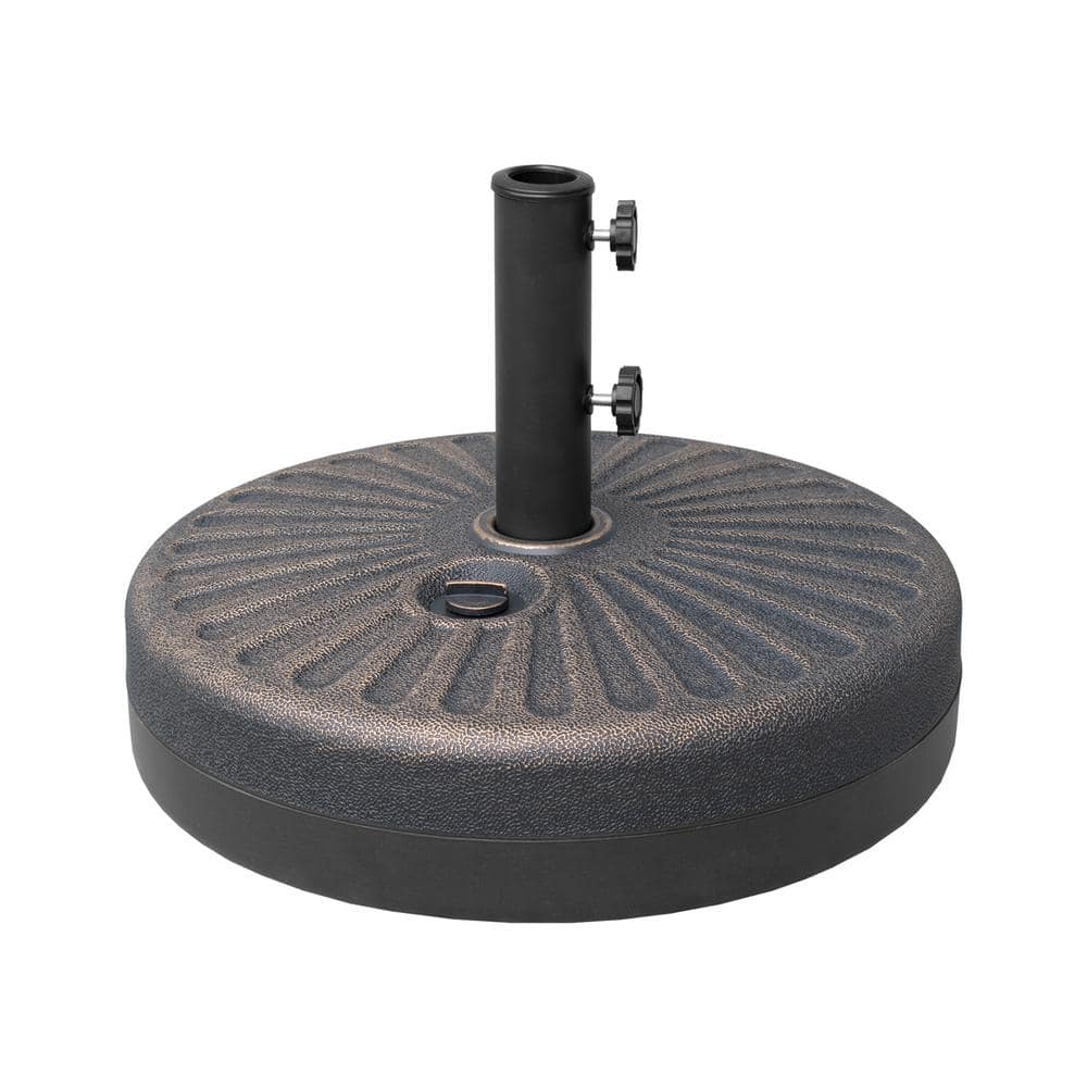Navy Blue 9 Ft Outdoor Patio Umbrella with Bronze Base