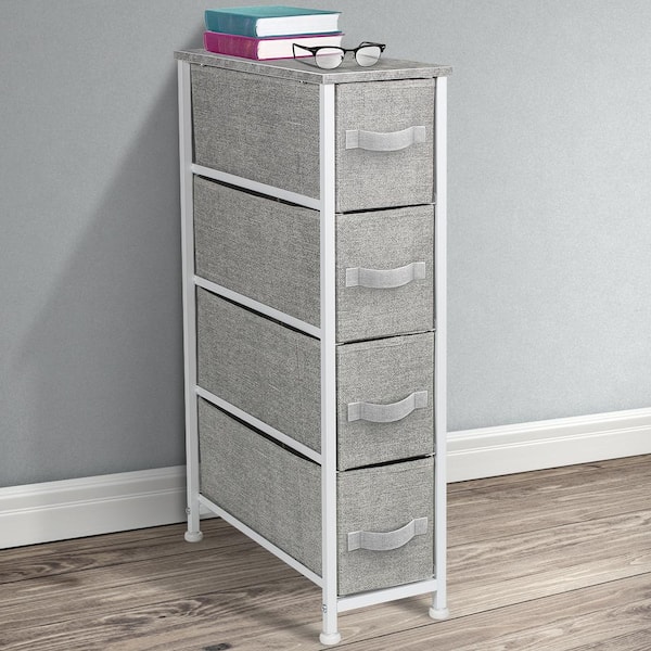 Sorbus Narrow 4 Drawers Dresser - Gray