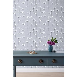 Dandelion Silver Non-Pasted Wallpaper Roll (Covers Approx. 52 sq. ft.)