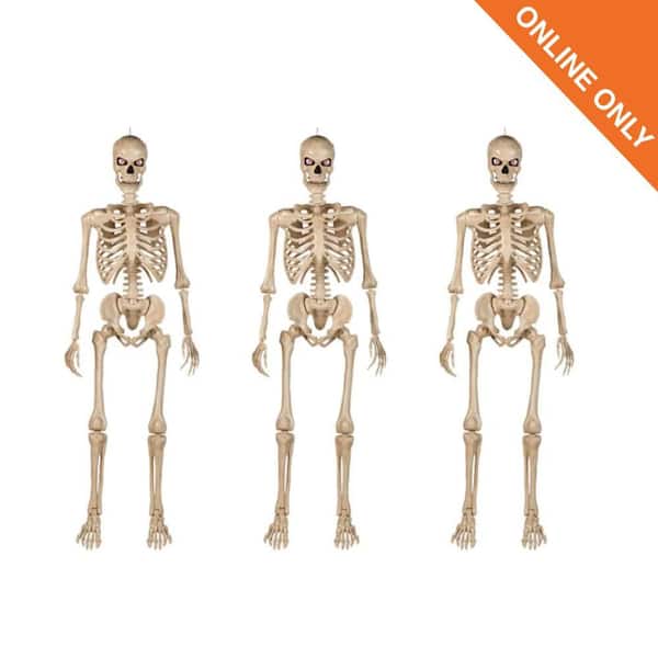 3-Pack  5 FT LED Ultra Pose-N-Stay Skeleton