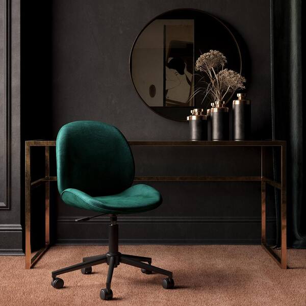 green velvet cosmo upholstered office chair