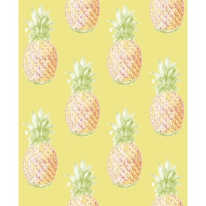 Copacabana Yellow Pineapple Yellow Paper Strippable Roll (Covers 56.4 sq. ft.)