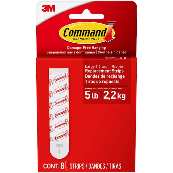 Command 5 lbs. Large Foam Replacement Strips, 8 Strips
