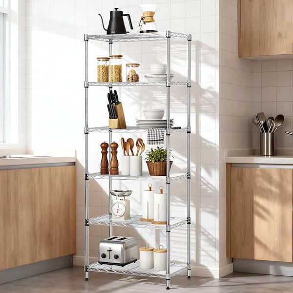 HDX Chrome 6-Tier Metal Wire Shelving Unit (24 in. W x 60 in. H x