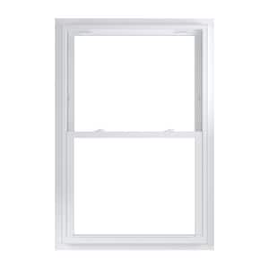 37.75 in. x 56.75 in. 70 Series White Double Hung Low-E Argon Glass Vinyl Fin with J Window, Screen Incl
