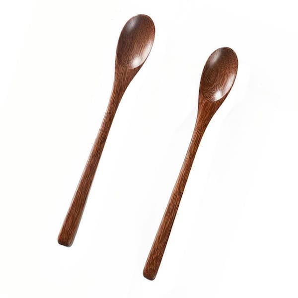 7.8 in Padauk Wood Long Handle Spoons for Honey Coffee Jam and Spice Jar Stirring Set of 2 2PCS 7.8inch
