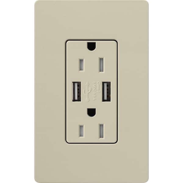 Claro 15 Amp USB Duplex Outlet, Clay (SCR-15-UBTR-CY)