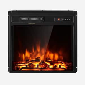 18 in. 750W/1500W Freestanding and Recessed Electric Fireplace Insert Heater w 5 Flame, Remote Control