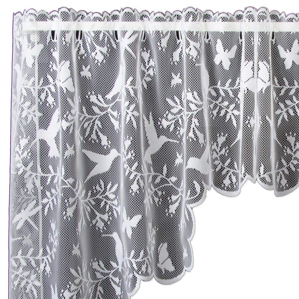 Heritage Lace White HUMMINGBIRD Window Valance 60" W x 15" L 