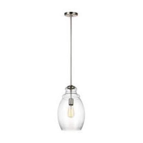 Marino Satin Nickel Clear Glass Indoor/Outdoor Pendant Light