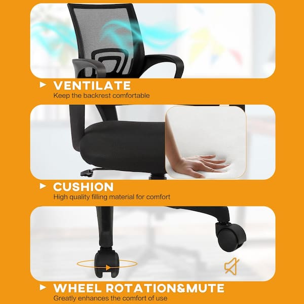 Furniture of America Henry Mesh Cushioned Ergonomic Desk