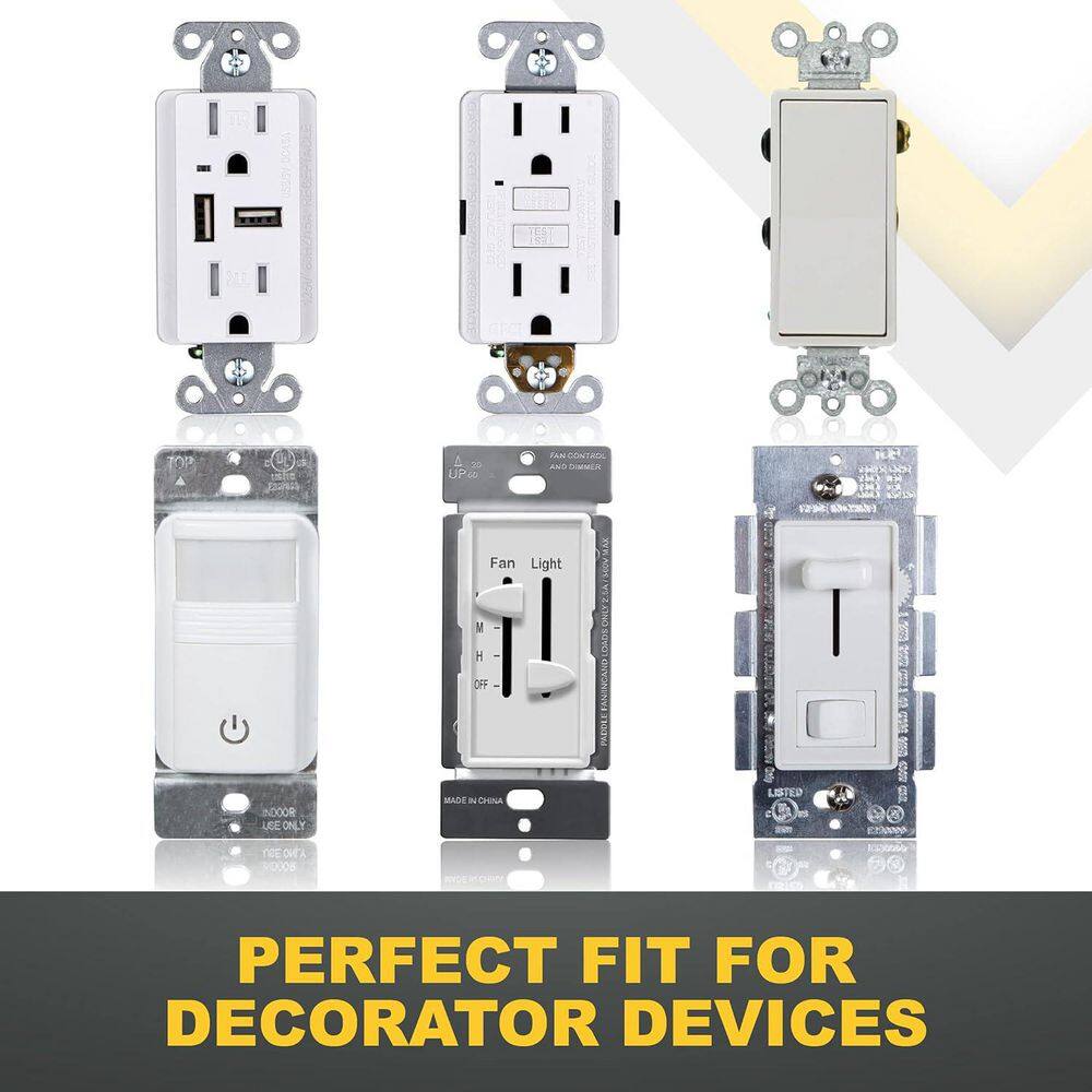 Light Almond 1-Gang Screwless Plastic Decorator Wall Plate