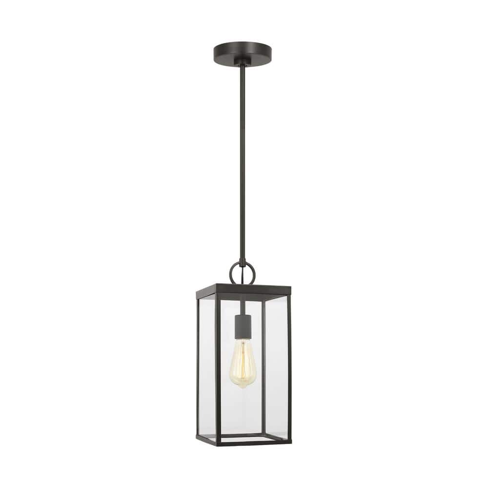 Howell 16.5 in. 1-Light Antique Bronze Dimmable Outdoor Pendant Light with White/Clear Glass Shade and No Bulbs Included price history on PriceWatchPro