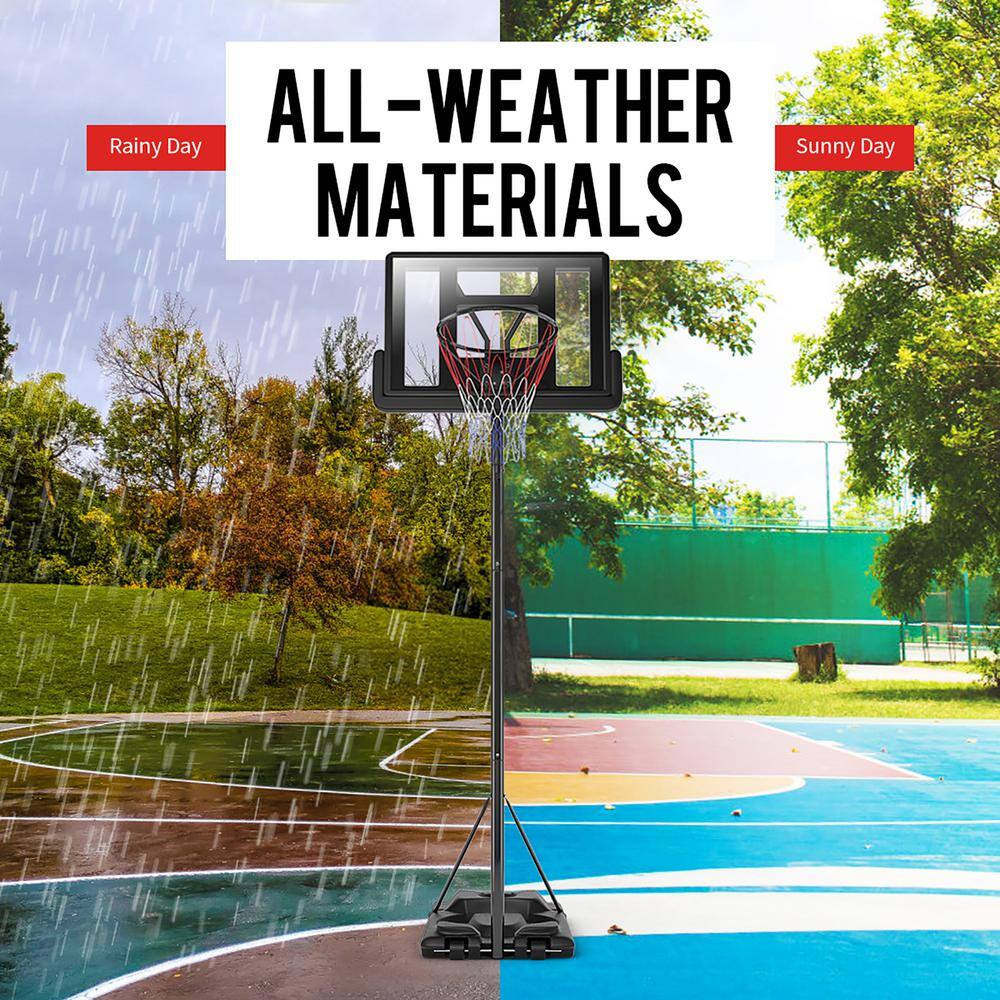 Adjustable Portable Basketball Hoop with Polycarbonate Backboard and Wheels