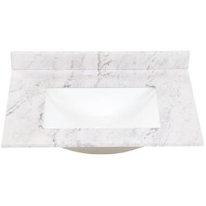 31 in. W x 22 in. D Stone Effect Vanity Top in Lunar with White Sink