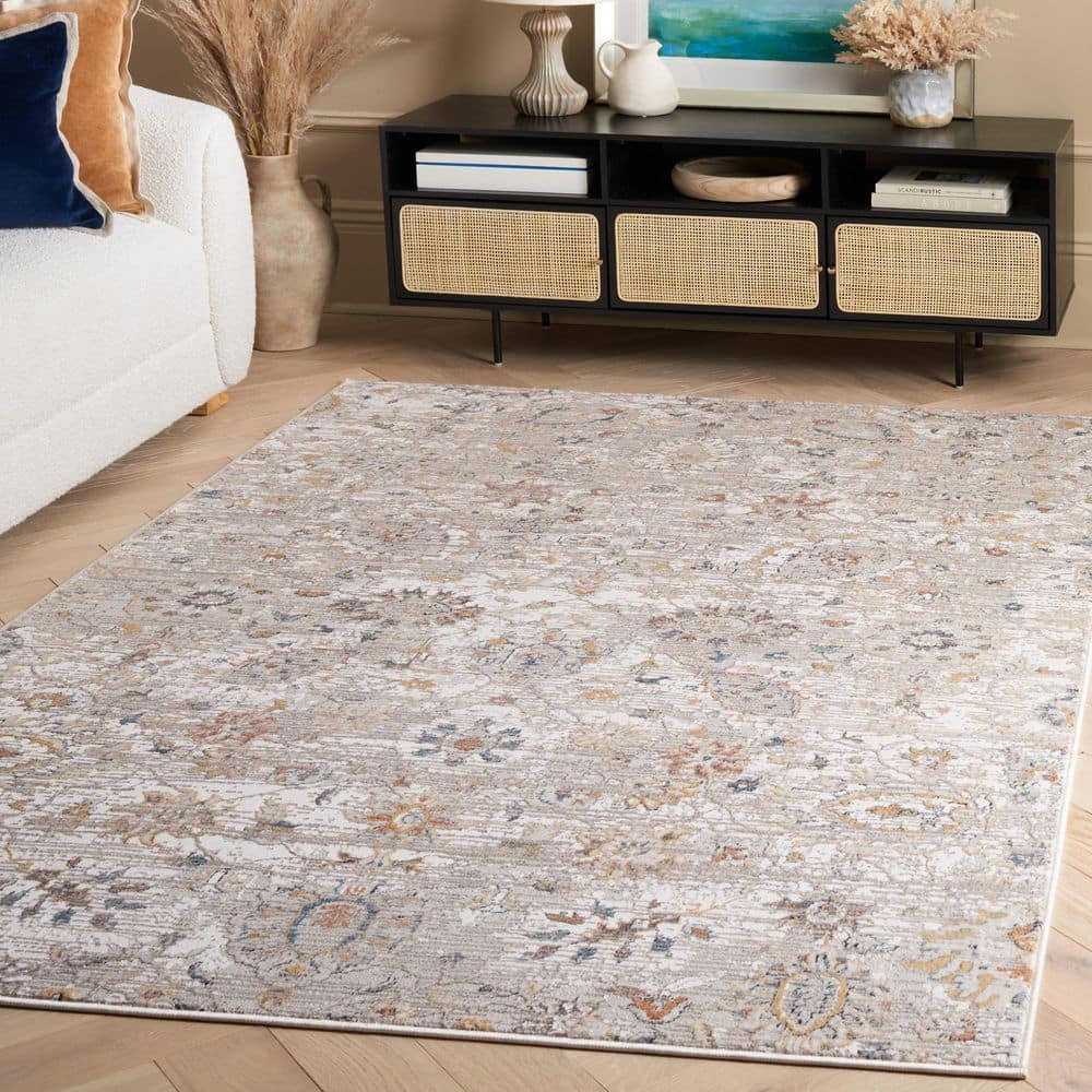 Rana 4 ft. x 6 ft. Ivory/Beige Distressed Floral Area Rug price history on PriceWatchPro