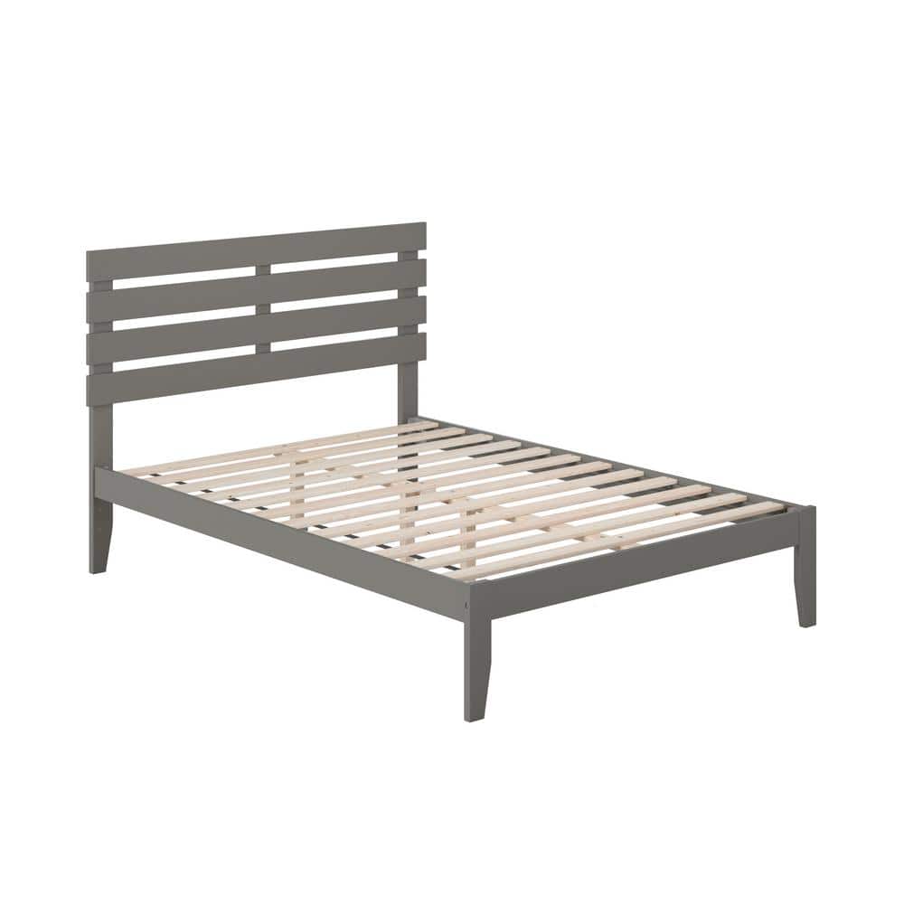 Oxford Full Gray Wood Frame Bed with Slats