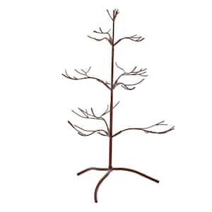 25 in. Brown Metal Ornament Tree with Hanging Branches