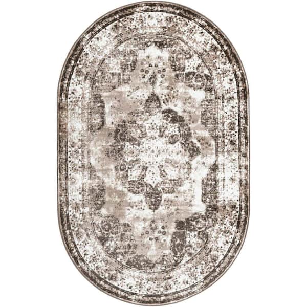 Unique Loom Sofia Salle Garnier Light Brown 5 ft. 3 in. x 8 ft. Area Rug