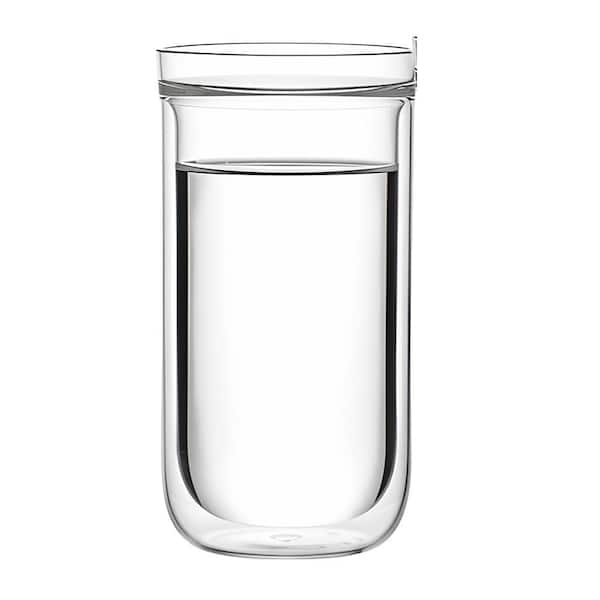 2-Pack 16 oz. Double-Wall Glass Cup in Single Mouth and Double Body, Clear Insulated Coffee Drinking Glasses