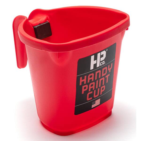 HANDy Paint Pail HANDy 16 oz. Red Plastic Paint Cup with Magnet