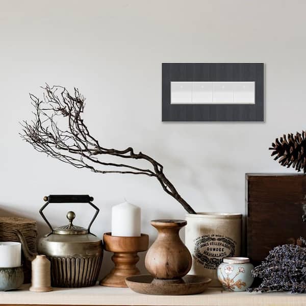 adorne 4 Gang Decorator/Rocker Wall Plate, Rustic Grey (1-Pack)