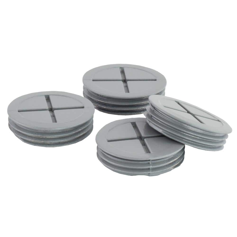 Commercial Electric 1 in. Metallic Weatherproof Box Closure Plug, Gray (4Pack) WCP4100G The