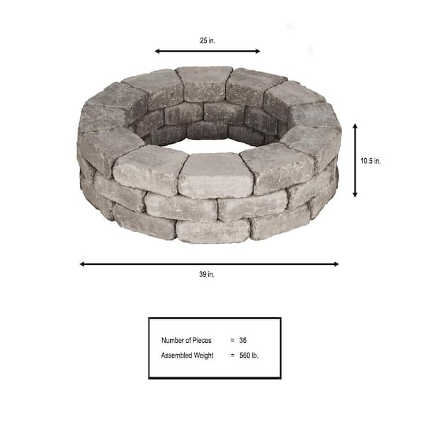 Pavestone RumbleStone 39 in. x 10.5 in. Tree Ring Kit in Greystone