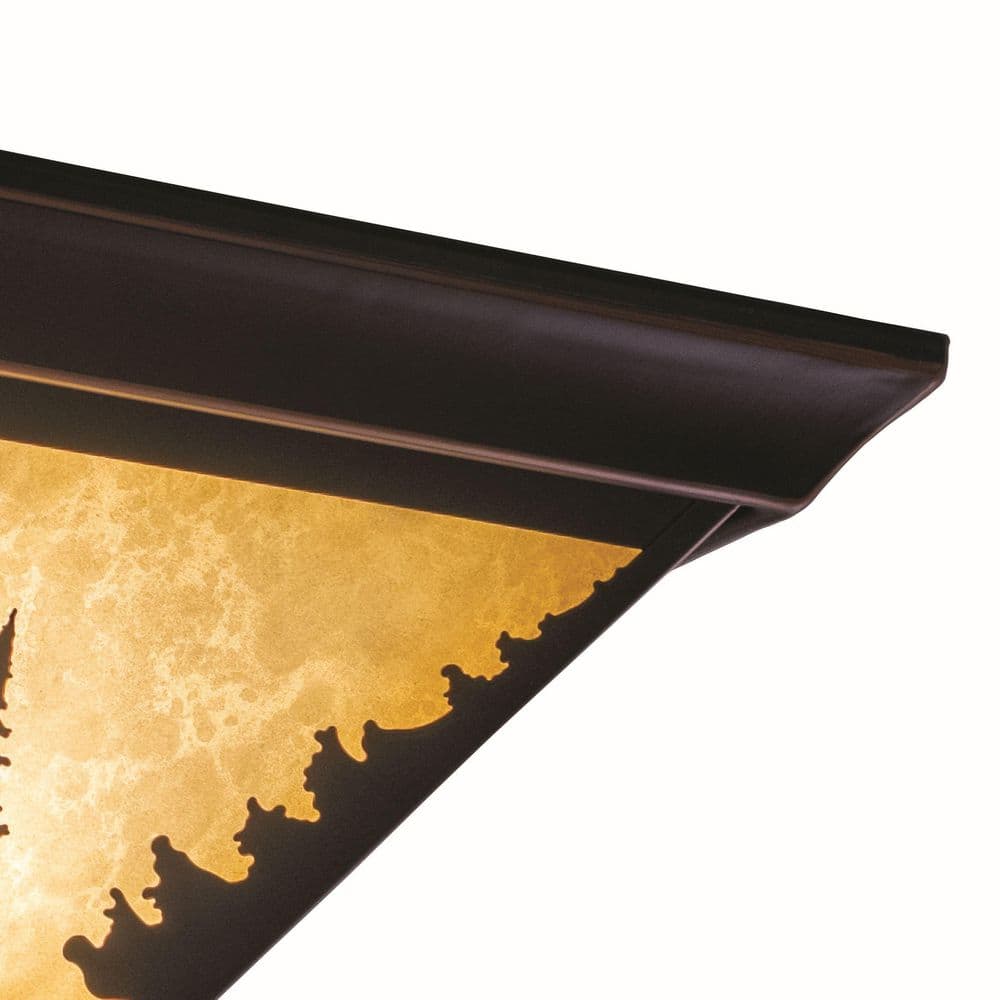 Yosemite Burnished Bronze Rustic Tree Flush Mount Light