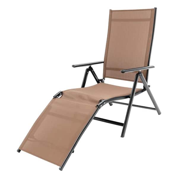 ITOPFOX Textilene Mesh Foldable Lounge Chair Adjustable and Reclining Outdoor Lounge Chair