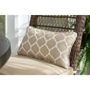 Beacon Park Gray Wicker Outdoor Patio Armless Dining Chair with CushionGuard Toffee Trellis Tan Cushions (2-Pack)