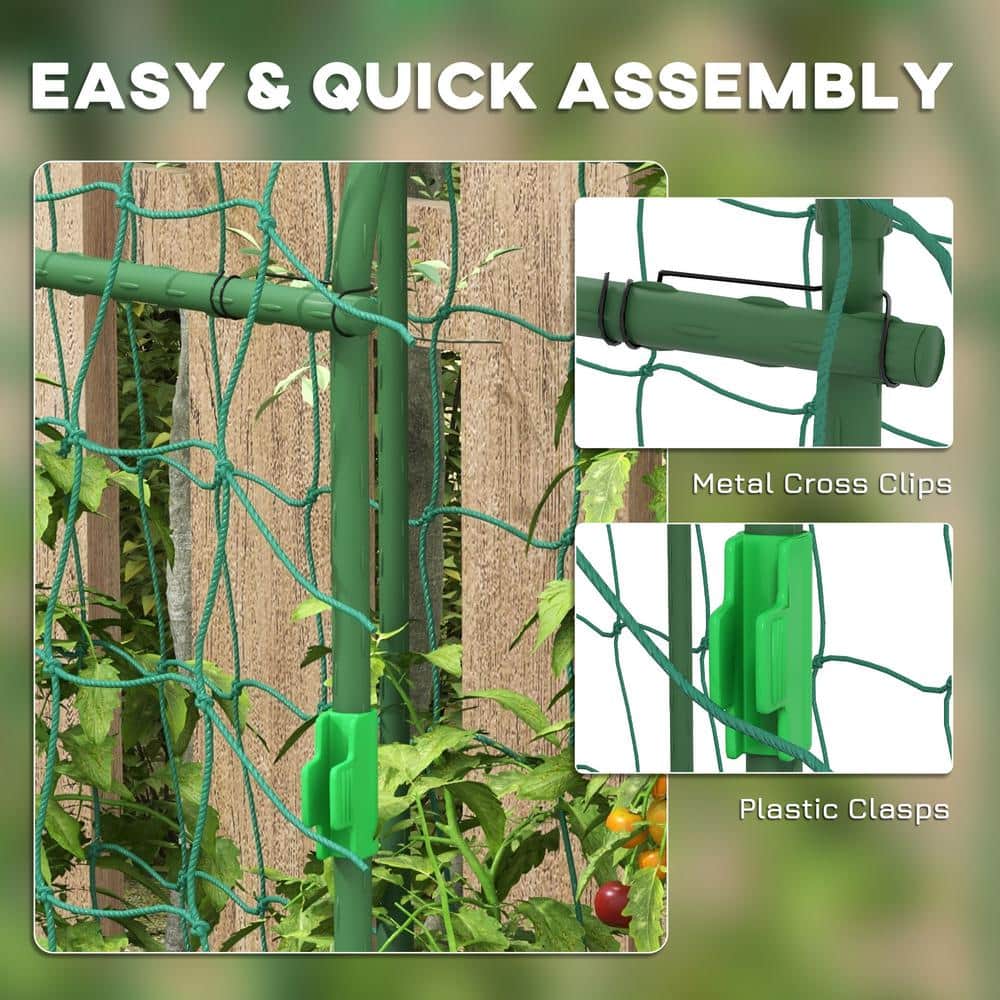 Green Metal 72" Tall Arch Garden Trellis for Climbing Plants
