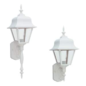 Polycarbonate 16.38 in. 1-Light White Outdoor Wall Lantern Sconce