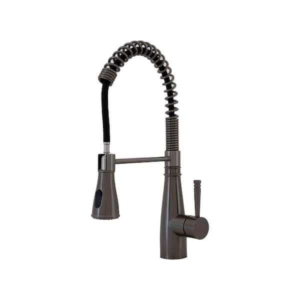 S STRICTLY KITCHEN + BATH Byng Single Handle Pull-Down Sprayer Kitchen Faucet in Gun Metal Black