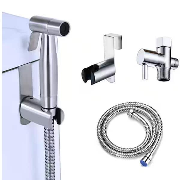 Non-Electric Stainless Steel Handheld Bidet Sprayer for Toilet Bidet Attachment in Brushed Nickel Easy to Install