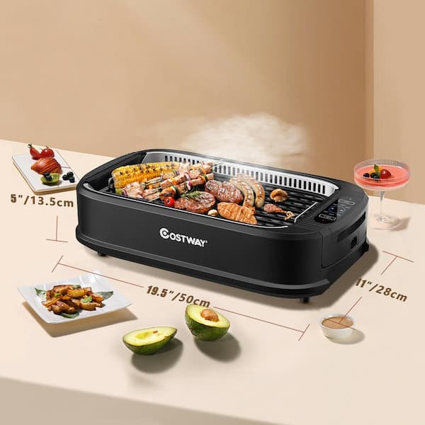 yiyibyus RNAB09V53QKWM 1800w commercial electric grill, electric smokeless  barbecue oven grill, portable outdoor tabletop barbeque roaster, bbq gril