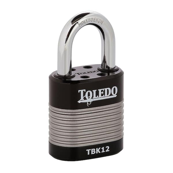 TOLEDO Black Series 1.73 in. High Security Armored Steel Laminated Padlock