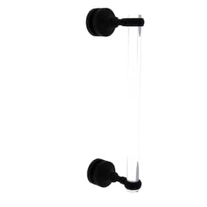 Pacific Grove Collection 12 Inch Single Side Shower Door Pull with Twisted Accents in Matte Black
