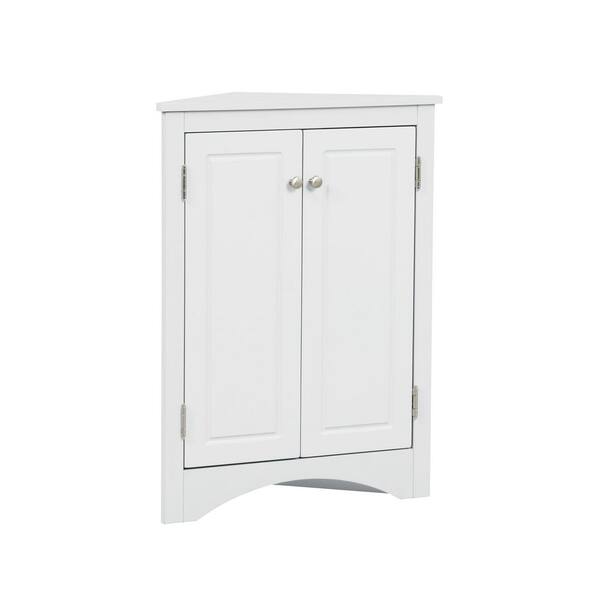 Yofe White Triangle Accent Cabinet With Adjule Shelves Floor Storage Corner For Bathroom Home Office Kitchen Camywe Gi4065aakwf28 Acabinet01 The