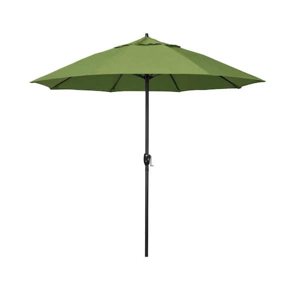 California Umbrella 7.5 ft. Bronze Aluminum Market Patio Umbrella with Fiberglass Ribs and Auto Tilt in Spectrum Cilantro Sunbrella