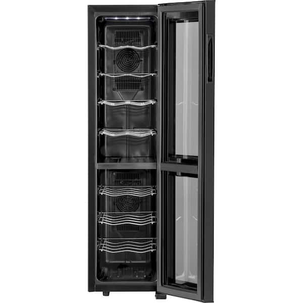 Haier 18-Bottle Dual Zone Ultra-Quiet Wine Cellar in Black