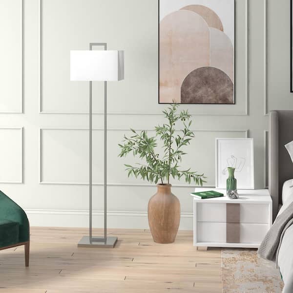 Meyer Cross Adair 68 in. Brushed Nickel Floor Lamp FL1604 The Home Depot