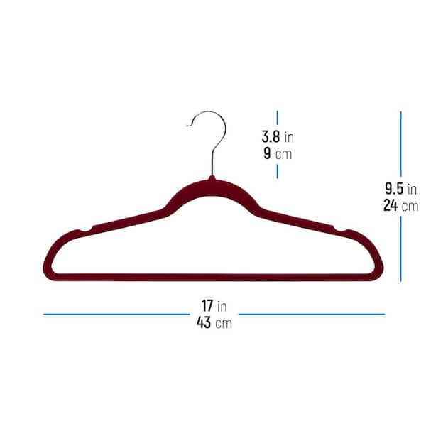 OSTO Maroon Velvet Hangers 100-Pack OV-113-100-BUR-H - The Home Depot