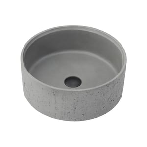 Vinnova Almonte 15.4 in . Vessel Round Bathroom Sink in Gray Concrete